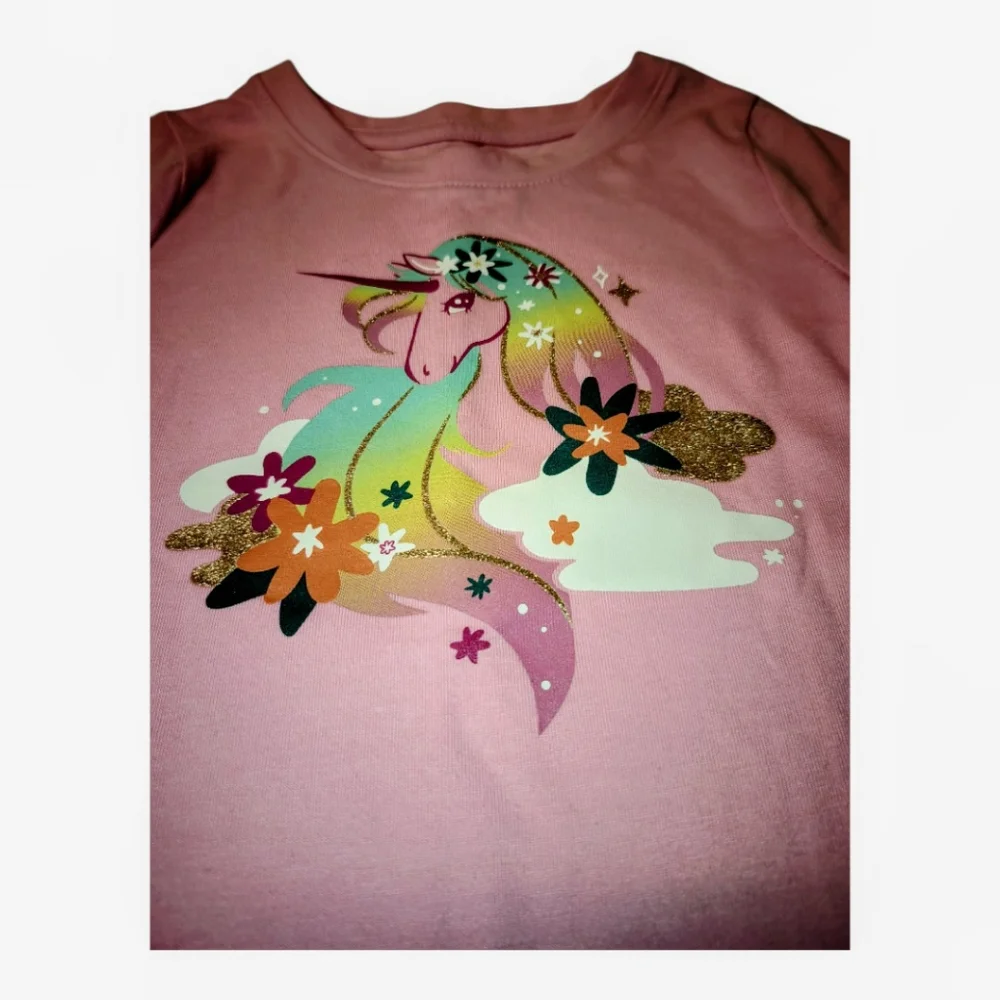 Cat & Jack Pink Long Sleeve Tee with Unicorn Design